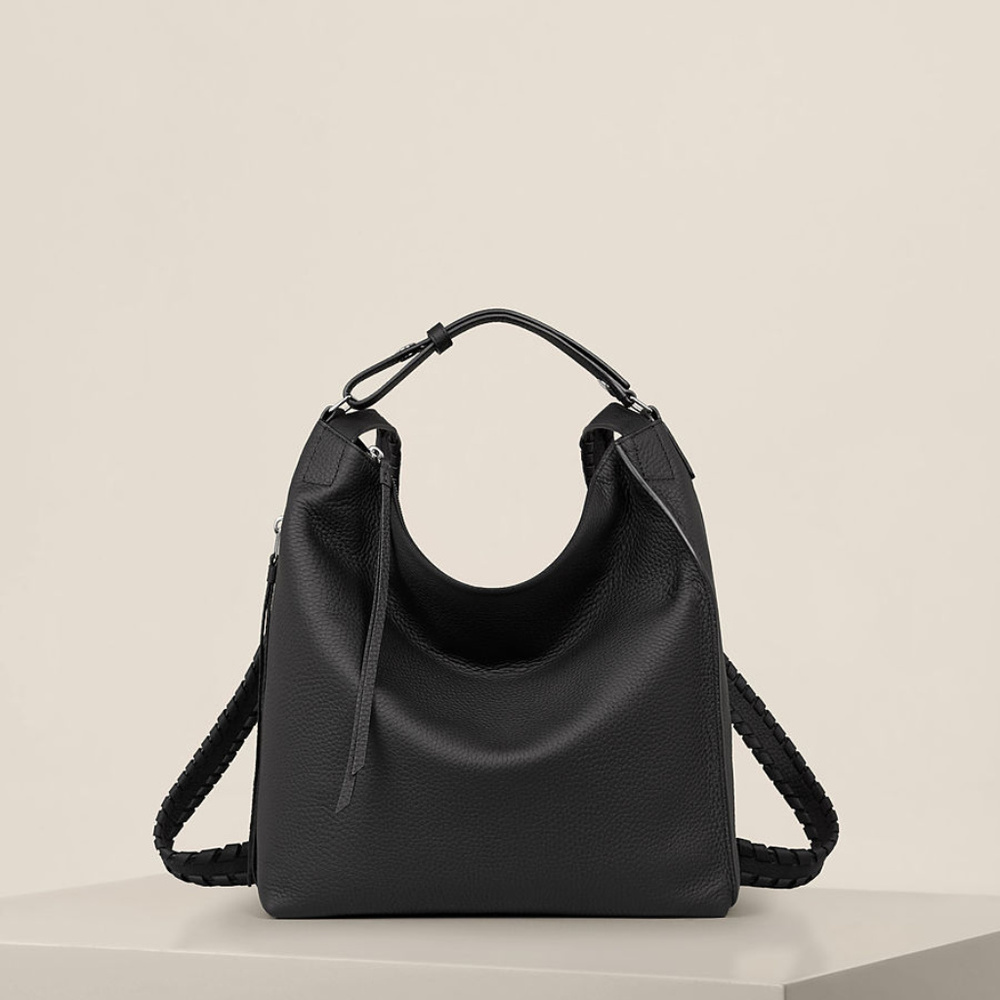 NWT All Saints Black Kita Lea Backpack - Picture 2 of 7
